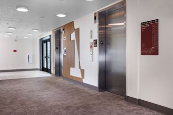 Hallway with elevators